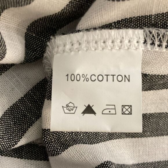 Velzera Striped Off Shoulder Vibrant Floral Embroidered Dress Medium - Picture 13 of 14